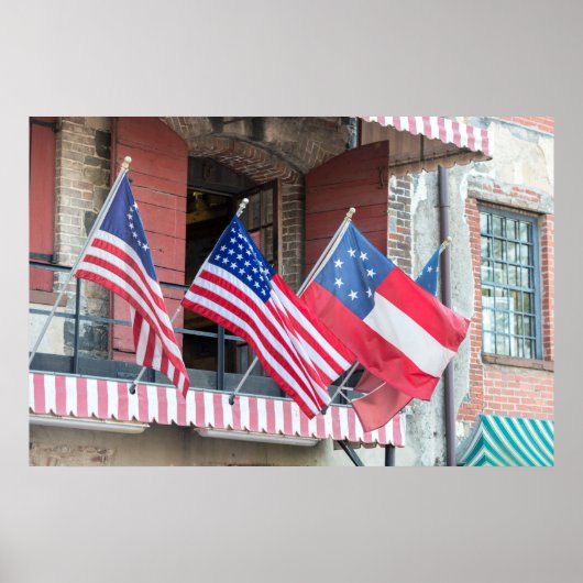 アメリカ国旗の線が通り ポスター (正面)