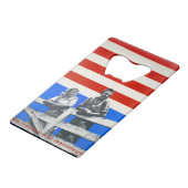 アメリカ国旗の編集されていないヴィンテージ写真USAオールドウエスト クレジットカード栓抜き (裏面アングル)