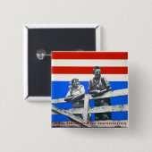 アメリカ国旗の編集されていないヴィンテージ写真USAオールドウエスト 缶バッジ (正面&裏面)