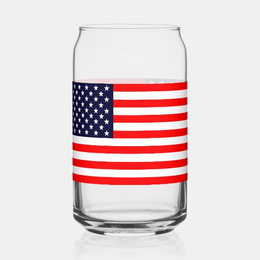 アメリカ国旗の缶ガラス独身のまたは眼鏡セット ガラス缶 (正面)
