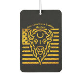 アメリカ国旗の背景を持つバイソン カーエアーフレッシュナー (正面)