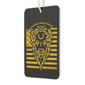 アメリカ国旗の背景を持つバイソン カーエアーフレッシュナー (左)