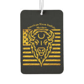 アメリカ国旗の背景を持つバイソン カーエアーフレッシュナー (裏面)