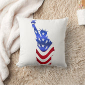 アメリカ国旗の自由の女神装飾用クッション クッション (ブランケット)