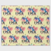 アメリカ国旗の自由の女神, 7月4日 ラッピングペーパー (フラット)