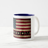 アメリカ国旗の自由マグカップ ツートーンマグカップ (正面右)
