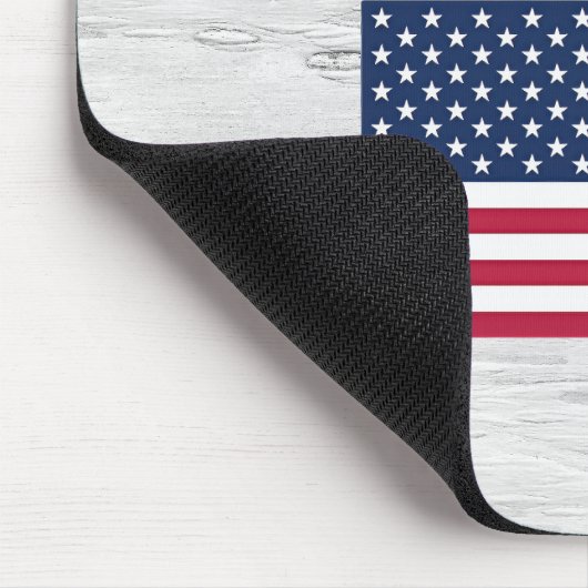 アメリカ国旗の自由文字樺の木 マウスパッド (コーナー)