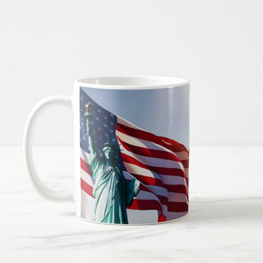 アメリカ国旗の自由 コーヒーマグカップ (左)