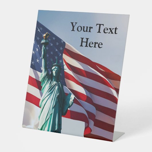アメリカ国旗の自由 台座サイン (正面)