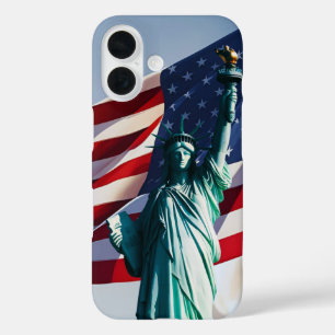 アメリカ国旗の自由 iPhone 16ケース