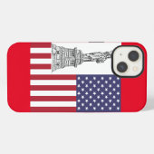 アメリカ国旗の自由 iPhoneケース (裏面横)