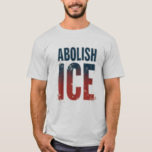 アメリカ国旗の色でICE廃止 Tシャツ