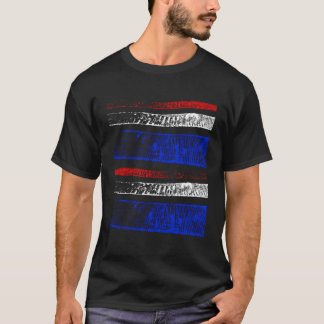 アメリカ国旗の色ダブル色あせストライプた都市デ Tシャツ