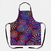 アメリカ国旗の色花火デザイン エプロン (正面)