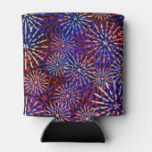 アメリカ国旗の色花火デザイン 缶クーラー (裏面)