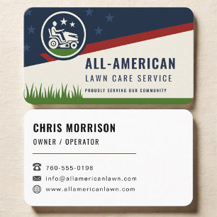 アメリカ国旗の芝刈りサービス 名刺