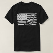アメリカ国旗の芝刈りワイシャツ芝刈りシャツラ Tシャツ (デザイン正面)