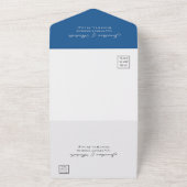 アメリカ国旗の花柄クリスチャン結婚式招待状 オールインワン招待状 (外側)