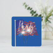 アメリカ国旗の花火スパークラー 招待状 (スタンド正面)