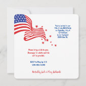 アメリカ国旗の花火スパークラー 招待状 (裏面)