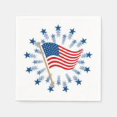 アメリカ国旗の花火 星の爆発 7月4日 スタンダードカクテルナプキン (正面)