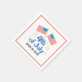 アメリカ国旗の花火 7月4日 スタンダードカクテルナプキン (角)