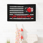 アメリカ国旗の英雄ハートライフナース評価 横断幕 (インサイチュ)