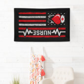 アメリカ国旗の英雄ハートライフナース評価 横断幕 (インサイチュ)