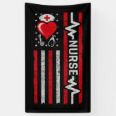 アメリカ国旗の英雄ハートライフナース評価 横断幕 (縦)