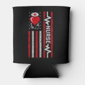 アメリカ国旗の英雄ハートライフナース評価 缶クーラー (正面)