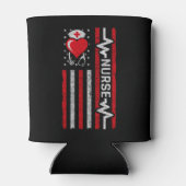 アメリカ国旗の英雄ハートライフナース評価 缶クーラー (裏面)