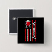 アメリカ国旗の英雄ハートライフナース評価 缶バッジ (正面&裏面)