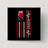 アメリカ国旗の英雄ハートライフナース評価 缶バッジ (正面)