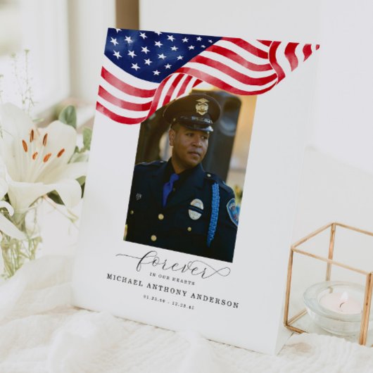 アメリカ国旗の葬儀が永遠に私たちのハートの記憶に 台座サイン