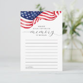 アメリカ国旗の葬儀共有Aメモリカード アドバイスカード (スタンド正面)