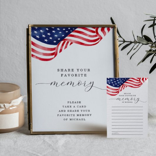 アメリカ国旗の葬儀共有Aメモリカード アドバイスカード