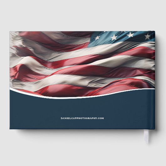 アメリカ国旗の葬儀記念写真 ゲストブック (裏面)