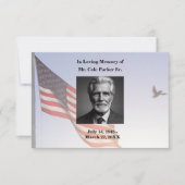 アメリカ国旗の葬儀記念軍隊 サンキューカード (正面)