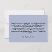 アメリカ国旗の葬儀記念軍隊 サンキューカード (裏面)