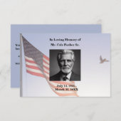 アメリカ国旗の葬儀記念軍隊 サンキューカード (正面/裏面)