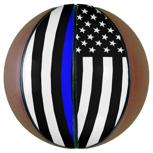 アメリカ国旗の薄い青い線の象徴的な記念碑 バスケットボール