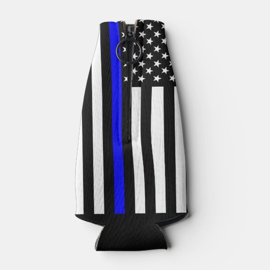 アメリカ国旗の薄い青い線の象徴的な記念碑 ボトルクーラー (裏面)