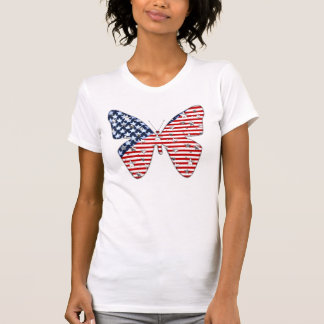 アメリカ国旗の蝶 Tシャツ