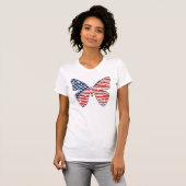 アメリカ国旗の蝶 Tシャツ (正面フル)