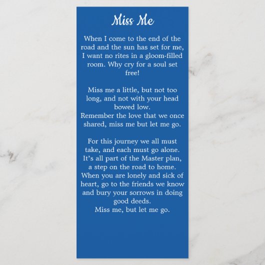 アメリカ国旗の記念祈りの言葉カード退役軍人写真 メニュー (裏面)