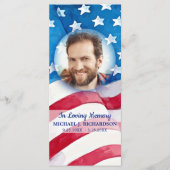 アメリカ国旗の記念祈りの言葉カード退役軍人写真 メニュー (正面)