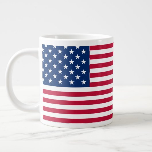 アメリカ国旗の誇りをデザインした ジャンボコーヒーマグカップ (左)