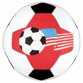 アメリカ国旗の赤いサッカーボールのデザイン サッカーボール