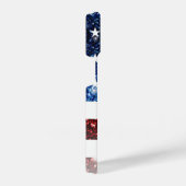 アメリカ国旗の赤い青い輝フェイクくグリッターお名前 iPhoneケース (右側面)