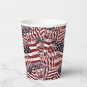 アメリカ国旗の赤白青ストライプスターズパターン 紙コップ (右)